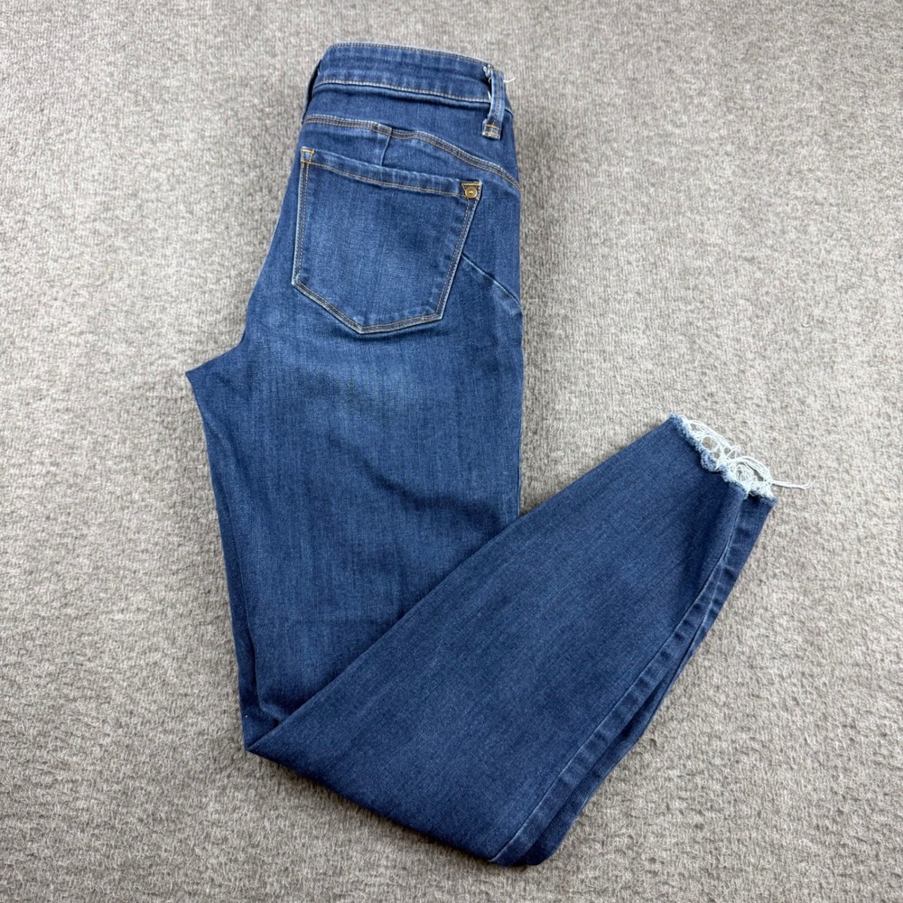 Celebrity Pink The Glam Colette Skinny Jeans Dark Wash Raw Hem Size 3/26